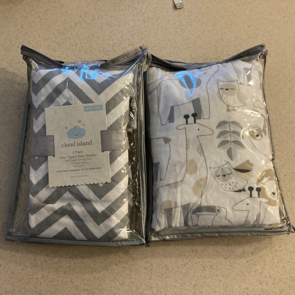 Play Yard & Crib Sheets by Cloud Island NEW